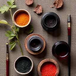 Inchiostri naturali e pigmenti per calligrafia